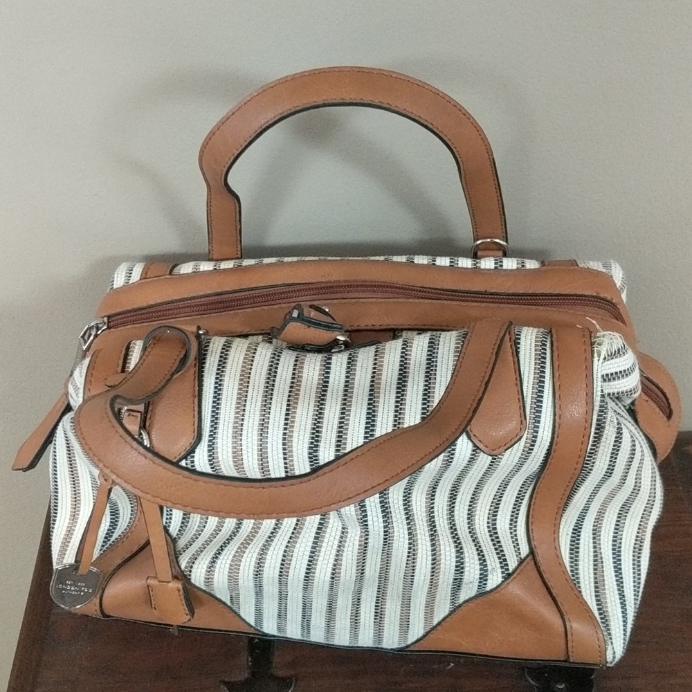 London Fog striped shoulder bag